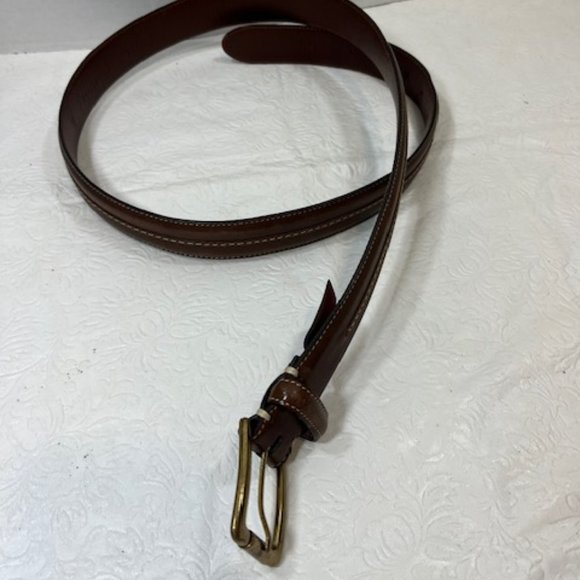 Cole Haan Men's Brown Stitched Leather Belt Size: 95/38 - Picture 5 of 11